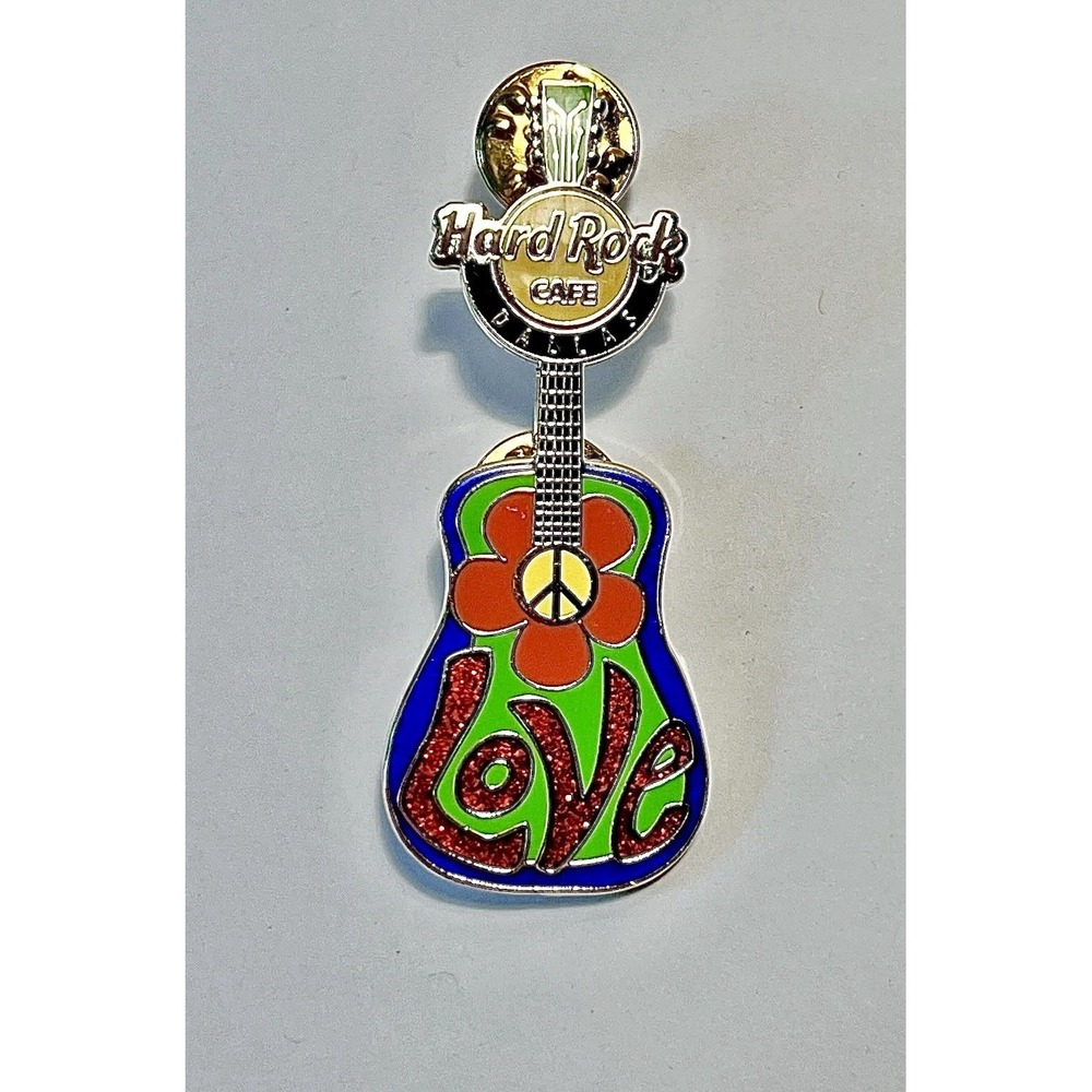 Hard Rock Cafe Dallas 2007 Peace Guitar Pin Limited Edition NEW